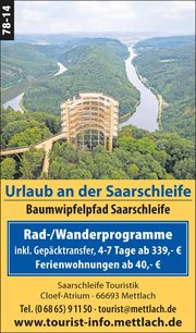Urlaub an der Saarschleife - Rad- und Wanderprogramme